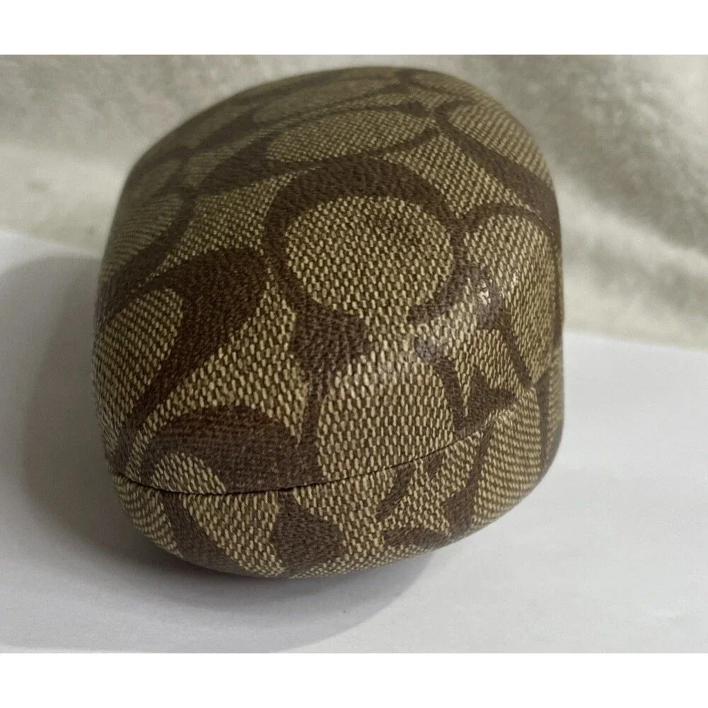 Coach signature C print hard clamshell sunglasses case in brown LARGE